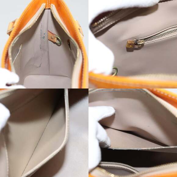 LOUIS VUITTON Monogram Vernis Houston Hand Bag Beige M91004 - Picture 12 of 13